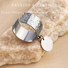 Nouvelle bague pendentif ondulé en acier inoxydable femme d'Europe et d'Amérique, bijou cadeau à la mode