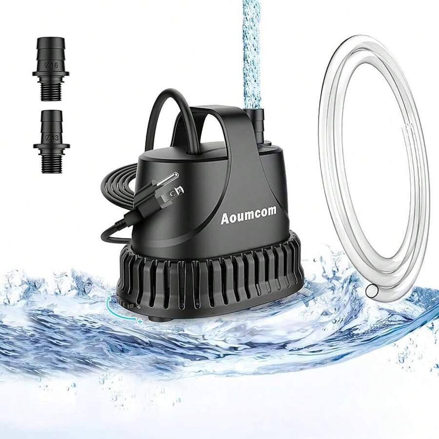200GPH Submersible Pump, 10W Fountain Pump, Aquarium Pump, 750L/H Pump With 7ft Power Cord Garden Fountain, Table, Waterfall, Fish, Pond, Hydroponics - 10W-200GPH - 查看 1