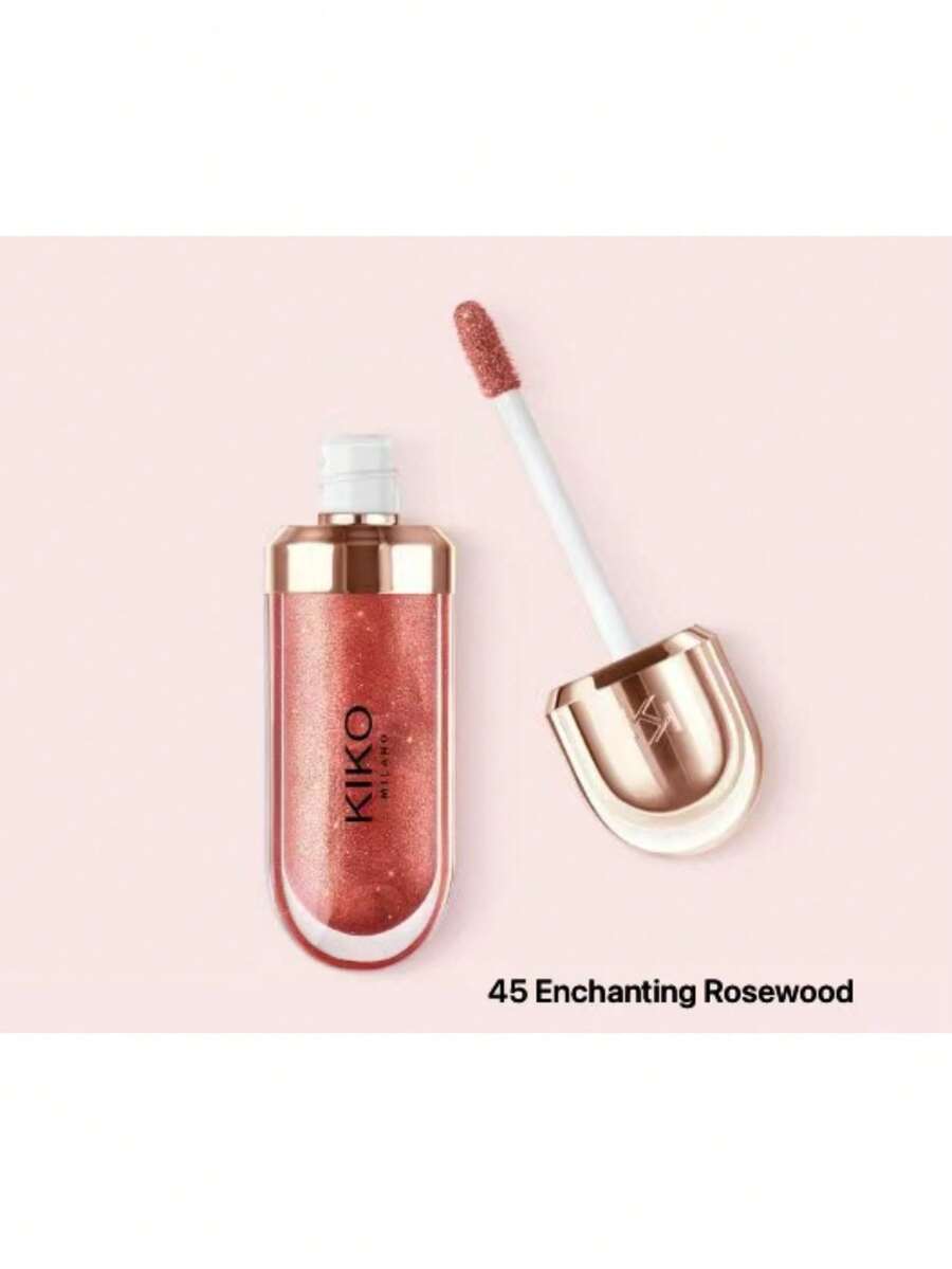 NEW Gold Reflections 3D Hydra Lips Gloss Kiko Milano - 45 Enchanting Rosewood - View 1