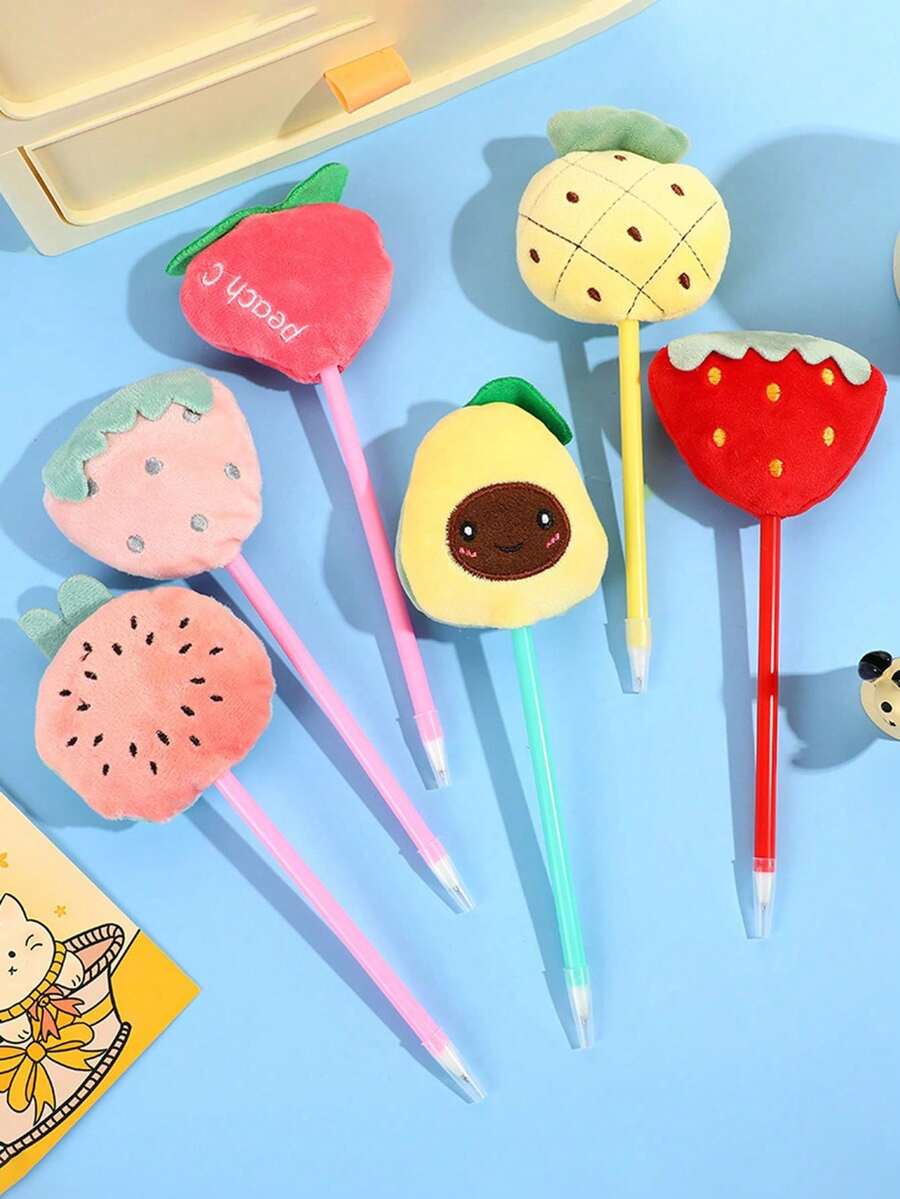 1支卡通ins风夏季水果圆珠笔，可爱书写笔，创意中小学生会计笔 - 彩色 - 查看 1