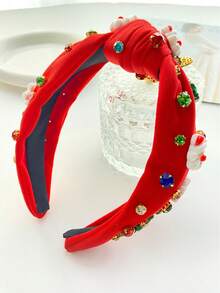 1件装女士加厚圣诞发箍发饰，时尚、高品质、可爱甜美，采用涤纶纤维制成，流行的圣诞水钻装饰树形宽发箍，适合日常通勤穿搭、固定头发和造型装饰，发带，秋季，发饰，圣诞装饰家居节日必备，女士发箍 - 彩色 - 查看 5