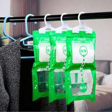 12 wiszących worków pochłaniających wilgoć, granulki chlorku wapnia zatrzymujące wodę, zielone, świeże i czyste, widoczny efekt osuszania, urocze rzeczy - Wielokolorowe - Zobacz 6