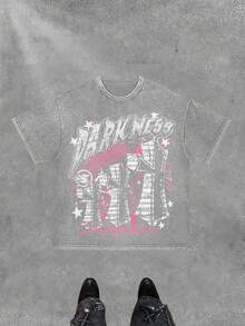 (230g Pure Washed Cotton T-Shirt)Funny Tshirts  Printing Darkness, Suitable For Men's Casual, Comfortable And Fashionable T-Shirts, Vintage Shirts Street-Style Graphic Shirts ,Shirts Graphic