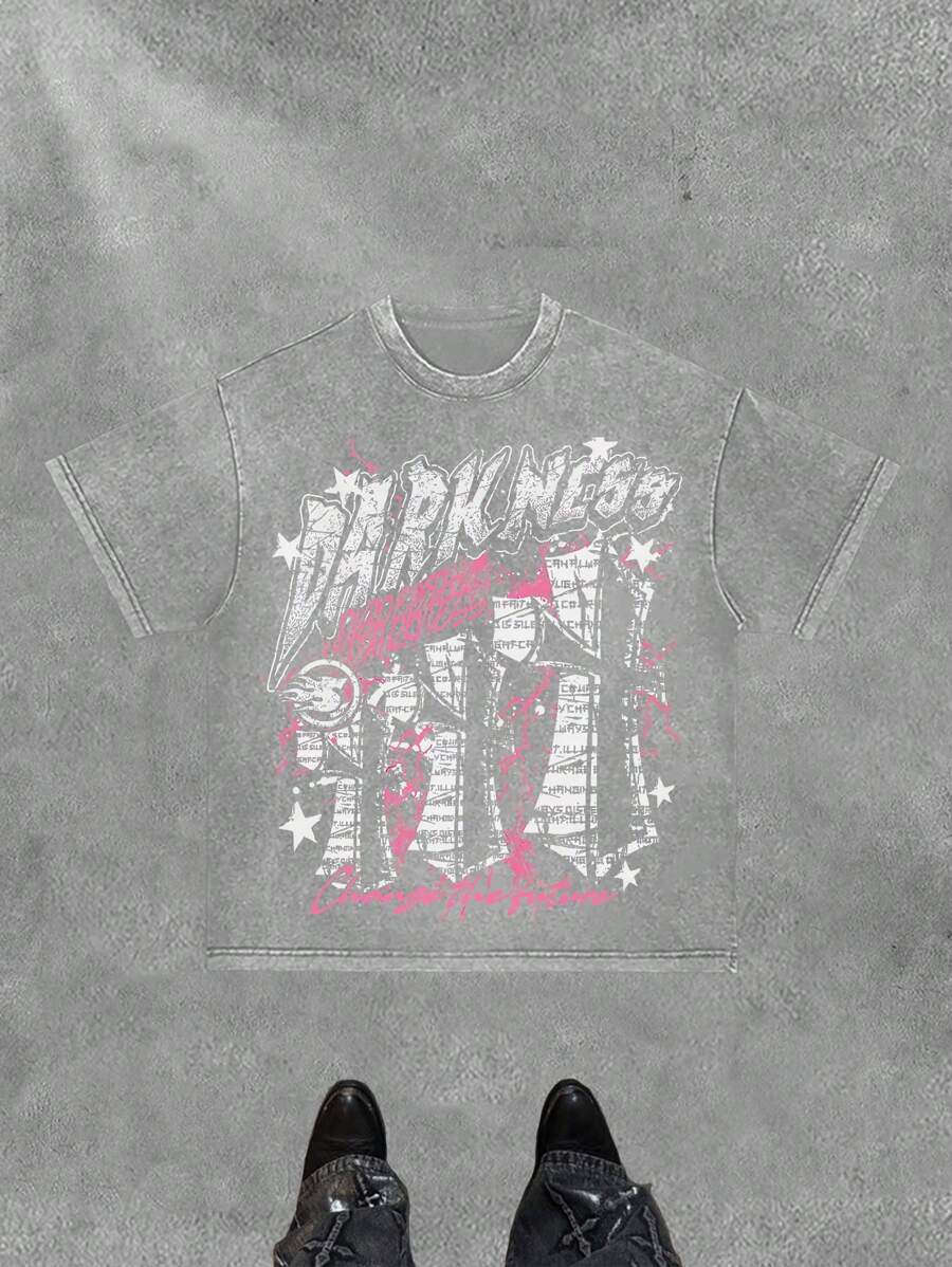 (230g Pure Washed Cotton T-Shirt)Funny Tshirts  Printing Darkness, Suitable For Men's Casual, Comfortable And Fashionable T-Shirts, Vintage Shirts Street-Style Graphic Shirts ,Shirts Graphic