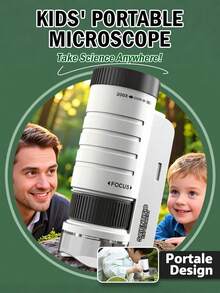 200X Portable Handheld Microscope For Kids, High Definition STEM Educational Science Experiment Toy, Outdoor Observation Gift For 6-15 Years Old Children - Multicolor - View 3