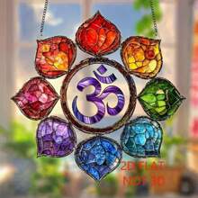 1pc Vibrant Om Symbol Acrylic Suncatcher Spiritual Zen For Lotus Design, Meditation & Yoga Room Decor, Boho Wall Art For Positive Energy, Ideal Gift For Her, Contemporary Home Office Decoration, Zen Home Decor, Best For Christmas