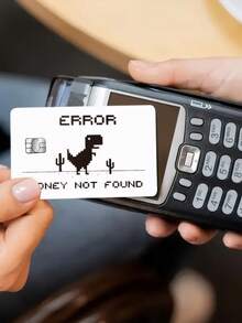 1pc Pixel Dinosaur Bank Card Sticker, Personalized PVC Anti Fingerprint Ultra-Thin Durable Scratch Resistant Privacy Card Sticker, Suitable For DIY Fashion Decoration To Protect Bank Cards, Transportation Cards, Campus Cards, Study Supplies, And Back To School Supplies - Multicolor - View 3