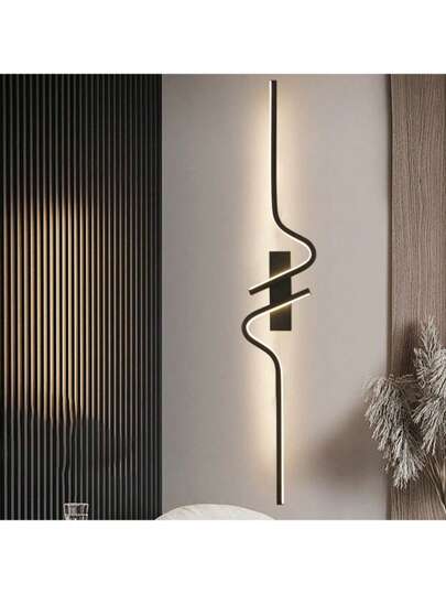 Moderne LED Wavy Wand Lamp, Home Providing Warm Lighting. This Aluminum Sconce Is Ideal Bedside, Luxe Indoor Lighting, Entryway, Attic, Garden, Porch, Dining Hall, Corridor, Living Room, Kitchen Isl Bedroom.