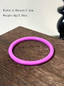 1pc Purple Pearlescent Asymmetrical Resin Bracelet, Lightweight & Durable Design Suitable For Daily Wear And Beach Parties, Versatile Accessory For All Seasons