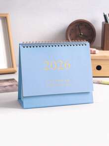 1 Pc Desk Calendar 2026 - Compact Vertical Flip Design, Durable Metal Ring Binding, Clear Monthly Layout - Simple And Fresh Calendar, Perfect For Home Office Or School Organization, Sophisticated Desk Calendar