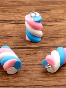 5 Stücke, 20mm digitale bunte Eiswaffel Anhänger. Geeignet für Frauen zum Herstellen von Ohrringen, Halsketten, Armbändern, Haarschmuck. Schlüsselanhänger-Charm. DIY Charm Anhänger. DIY Schmuckherstellung Zubehör.