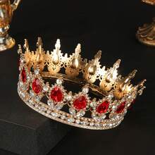 1pc Luxury Diamond Crystal Princess Bridal Crown,Shining Round Headpiece For Women,For Birthday Wedding Party Exquisite Elegant Women Decoration Crown Headpiece