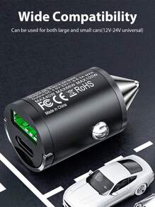 1个100W车载充电器快速充电手机迷你隐形点烟器转换USB-Typec汽车配件