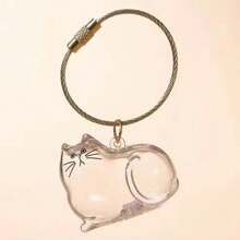 1pc Transparent Cat Hair Capsule Pendant, Pet Hair Souvenir Keychain, Suitable For Cat Lovers, Bag Ornaments Or Room Decoration Display