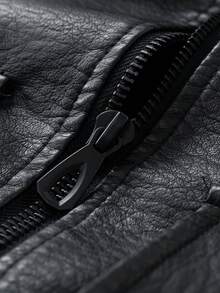 Men's Fashionable Casual Versatile Motorcycle Stylish Leather Jacket Bomber Jacket For Autumn/Winter, Grunge