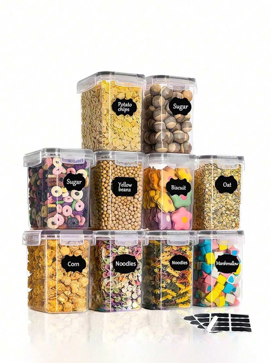 42pcs Airtight Food Storage Containers Set With Lids - Perfect For Kitchen Pantry Organization And Storage Of Cereal, Rice, Pasta, Tea, Nuts, And Coffee Beans - Dishwasher With Labels And Markers Included