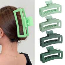 5 pulgadas Pinzas de garra extra grandes para el cabello tibio y el largo, 4 piezas Pinza de pinza jumbo Xl, Pinceles de pelo rectangulares mates oversize antideslizantes para mujeres, pinza de jaw de agarre fuerte grande, color neutro