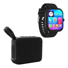 STF | Pack Kronos Smartwatch + Bocina portátil | Pantalla de 2" | Protección IP65 para Salpicaduras y Polvo | Bocina con FM, USB, Micro SD | TWS | certificación IPX4 Resistente a Salpicaduras - Negro - Ver 1
