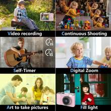 Dziecięca kamera do selfie, prezenty urodzinowe na Boże Narodzenie dla chłopców w wieku 6-9+, cyfrowe kamery wideo HD dla maluchów, przenośna zabawka dla chłopców w wieku 6, 7 i 8 lat