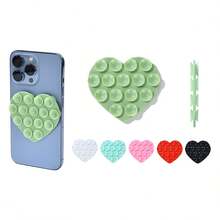 硅胶心形手机支架吸盘手机支架多功能心形手机支架硅胶支架贴纸支架，手机免提设备旅行必需品旅行配件假期暑假返校