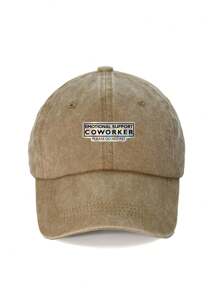 1pc "COWORKER" Printed Baseball Cap - Vintage Washed Style, Adjustable Unisex Hat, Ideal Sun Protection For Outdoor Activities, Fashionable For Men & Women, Holiday Gift