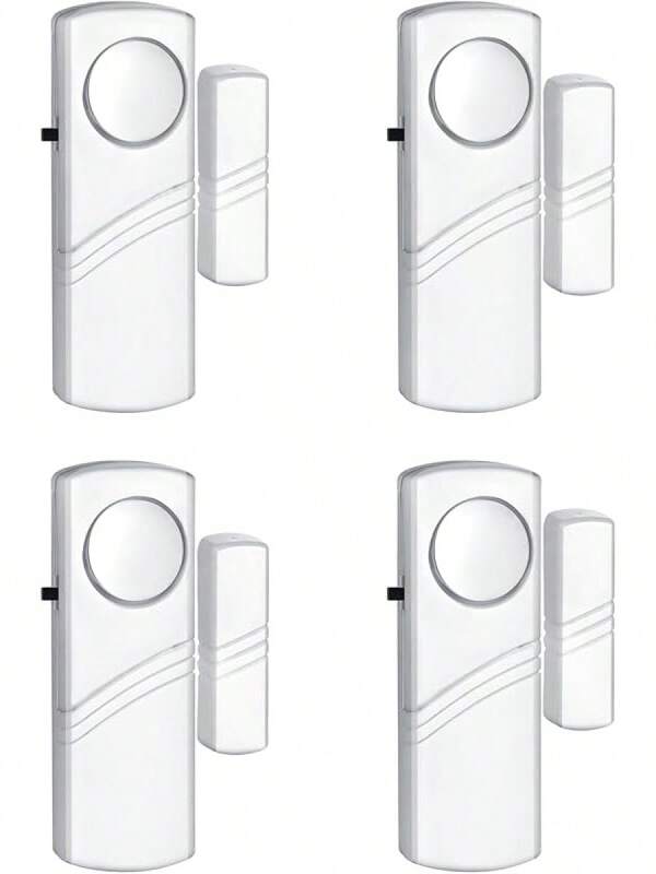 Security Door Window Alarm, Wireless Sensor Door Window Burglar Alarm, Door Alarms Safety, Easy Installation Doorbell Alarms Office House Window Pool (4 Pack)