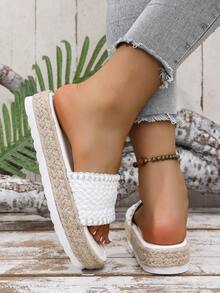 2025年新款女士平底拖鞋，时尚百搭女士鞋 - 白色 - 查看 6