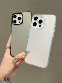 2 peças Capas de Telefone para Casais na Moda, Capas de Telefone Preto e Prata Antiderrapantes Coloridas Mate IMD Minimalistas, Capas de Telefone Duras com Moldura Semirrígida e Transparente, Capas Protetoras de Telefone, Compatível com Samsung, Compatível com iPhone 13, Compatível com iPhone 13 Pro Max, Compatível com Samsung Galaxy, Compatível com iPhone