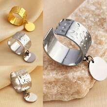 Nouvelle bague pendentif ondulé en acier inoxydable femme d'Europe et d'Amérique, bijou cadeau à la mode