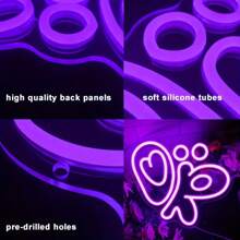 USB Powered Dimmable Olivia LED Neon Art Sign - High-Quality Metal Purple Wall-Mounted Decor With Switch Control, Multipurpose Room Accent, Noiseless Operation, Includes Mounting Kit