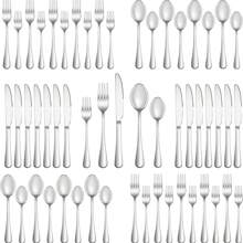 Juego de cubiertos de 30 piezas de acero inoxidable, servicio para 6 personas, cubertería duradera para el hogar y la cocina, incluye cuchillo, cuchara y tenedor