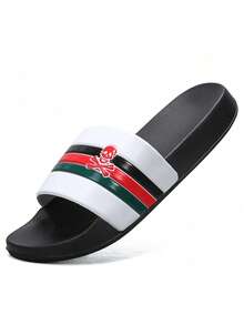 四季室内家居拖鞋，休闲时尚拖鞋，泡沫拖鞋，柔软舒适，情侣拖鞋，室内浴室拖鞋，户外休闲沙滩拖鞋，泳池拖鞋，运动拖鞋，一脚蹬凉鞋 - 白色 - 查看 6