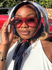 1 件新款复古大框圆形 Y2K 时尚眼镜，男女皆宜，简约时尚高端朋克个性化派对街头风格，适合休闲日常装扮，搭配学院风，适合返校季盾形盾形太阳镜