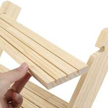 1pc Wooden Stepped Jewelry Display Stand, Creative Accessories Exhibit Rack, Jewelry Trinket Organizer, Desktop Display Holder, Minimalist Wooden Storage Rack - Apricot - View 4