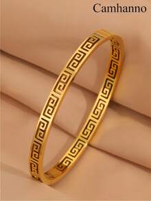 Camhanno Pulseras huecas casuales para mujer para ocasiones diarias - Dorado - Ver 8