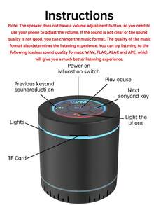 1 Pc Lithium Battery LED Breathing Light Portable Mini Wireless Speaker - Black - View 5