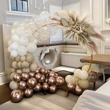 12 Inch 25pcs/50pcs Ivory & Gold Balloons Set, Champagne Gold, Pearl White, Ivory Engagement Balloons, Neutral Wedding Party Bohemian Round Latex Balloon Decorations Suitable For Birthday, Wedding, Anniversary, Baby Shower, Father's Day/Mother's Day Party Decor