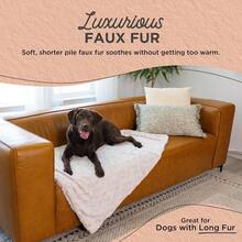 Best Friends By Sheri Calming Lux Dog Blanket Ultra Soft Faux Fur Pet Throw AnxietyRelief Lightweight Warm Bed Cover For Dogs And Cats Machine Washable Oyster Cream 40 X 50 - Oyster - 查看 2