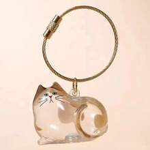 1pc Transparent Cat Hair Capsule Pendant, Pet Hair Souvenir Keychain, Suitable For Cat Lovers, Bag Ornaments Or Room Decoration Display