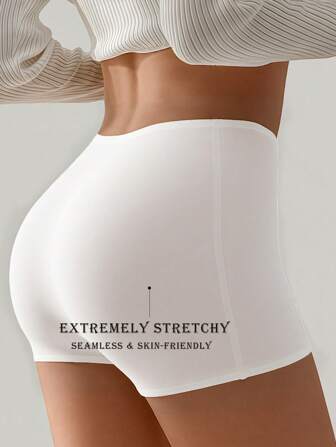 Women's Safety Panty Boxer Panties Seamless Panties Ice Silk Shorts Antiexposure Breathable Soft Skin-Friendly Boxer Short Briefs Comfy Lingerie Female Underwear