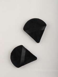 50pcs/30pcs/20pcs/10pcs/5pcs Triangle Flocked Makeup Sponges, Soft & Fluffy Texture, Suitable For Face & Body Powder Puff, Mixed Set Makeup Beauty Tools - Black - View 6