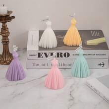 1pc Wedding Dress Scented Candle Set, Creative Home Decor, Photography Prop, Wedding Favors & Gift - Multicolor - View 1