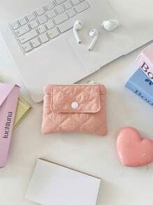 Gesteppte diamantförmige Gitter Münzbörse mit Druckknopf, Kartentasche, Dokumententasche, Multifunktions-Finishing-Tasche für Frauen-Geldbörse, Mini-Geldbörse, Geldbörse, Reisegeldbörs, Münzbörse, Handgelenktasche