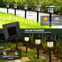 24/12 Piece Set Of Solar Outdoor Lights, Solar Garden Decorative Lights, And LED Solar Lights With IP43 Waterproof Function For Outdoor Use. It Charges Automatically During The Day, Does Not Require Wiring, And Consumes Zero Power. This Solar Powered Walkway Light Can Provide 10 Hours Of Illumination For Your Garden, Landscape, Roads, Courtyards, Terraces, And Lanes. - 黑色 - 查看 9