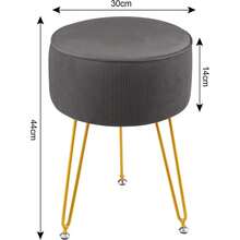 Round Dressing Table Stool Vanity Seat Comfortable Stool For Dressing Table - Gris - Ver 2