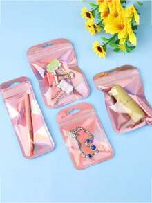 100pcs Resealable Jewelry Bags, Gradient Color Jewelry Storage Bags, Jewelry Dust-Proof And Anti-Oxidation Bags, Hidden Zipper Jewelry Bags, Suitable For Earrings, Rings, Pendants, Trinkets, Etc. Holiday Gifts.
