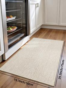 1 pieza Felpudo de puerta de textura tejida bicolor de estilo simple tipo Ins, de diseño tejido moderno y elegante, fácil de limpiar, resistente al desgaste, antipolvo y duradero, apropiado para la entrada