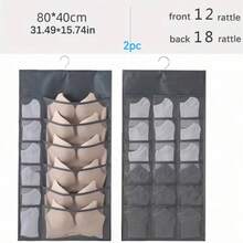 1 pieza Organizador colgante de pared con bolsa de almacenamiento de doble cara, ahorra espacio, adecuado para sostenes, ropa interior y calcetines.