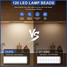 1pc Rechargeable Cabinet Light, Motion Sensor Light, USB Rechargeable LED Night Light, Three Light Colors Adjustable Cabinet Light, Wireless Magnetic Mounting Wall Lamp For Cabinet Kitchen Wardrobe Hallway Bedside - Upgrade - View 7