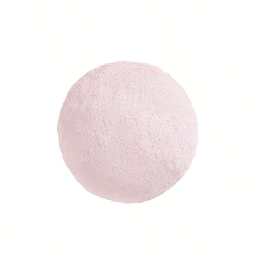 Decorative Fur Round Pillow 16" Round Round Pink Blush
